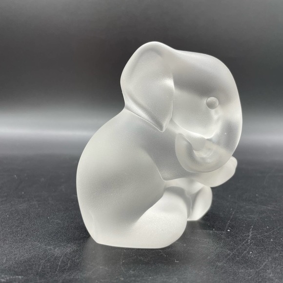Lenox Frosted Crystal Elephant Figurine Sitting Made in Germany - Picture 2 of 8